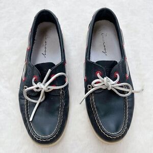 Canoos Golf Shoes Boat Shoe Style Leather Preppy Navy Blue Red size women’s 8